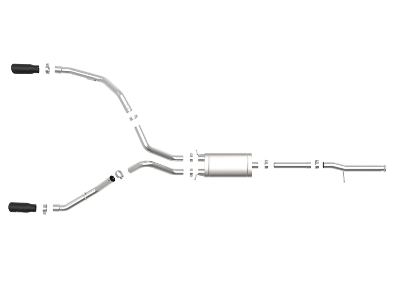 aFe Apollo GT Series 3 IN 409 SS Cat-Back Exhaust System w/ Black Tip GM Sierra 1500 09-18 Catback aFe