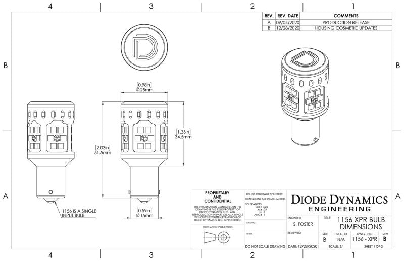 Diode Dynamics 1156 XPR LED Bulb - Cool - White (Single) Bulbs Diode Dynamics