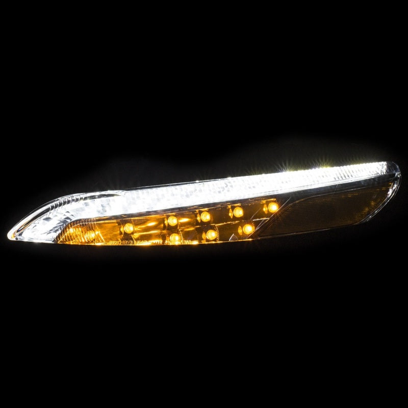 ANZO 2014-2016 Jeep Cherokee LED Parking Lights Chrome w/ Amber Reflector Lights Corner ANZO