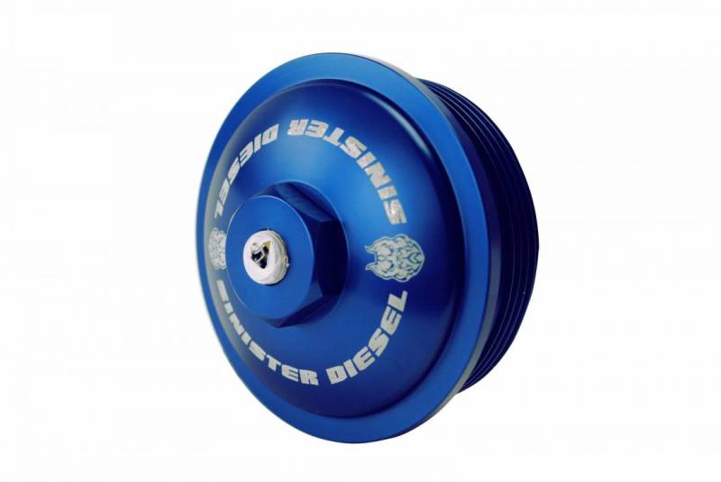 Sinister Diesel 03-07 Ford 6.0L Billet Blue Cap Kit Oil Caps Sinister Diesel