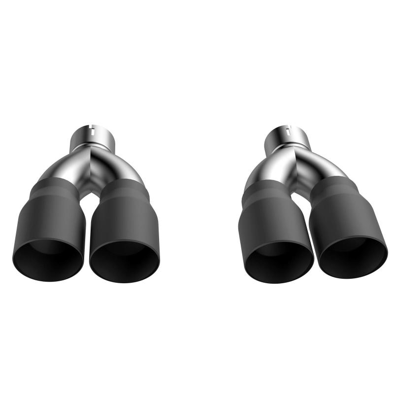 QTP 2015-2023 Dodge Challenger 5.7L QTP Black Quad Tip Adapter Tips QTP