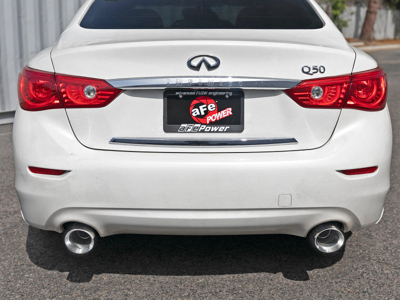 aFe Takeda 2.5in 304 SS Cat-Back Exhaust System w/ Polished Tips 16-18 Infiniti Q50 V6-3.0L (tt) Catback aFe