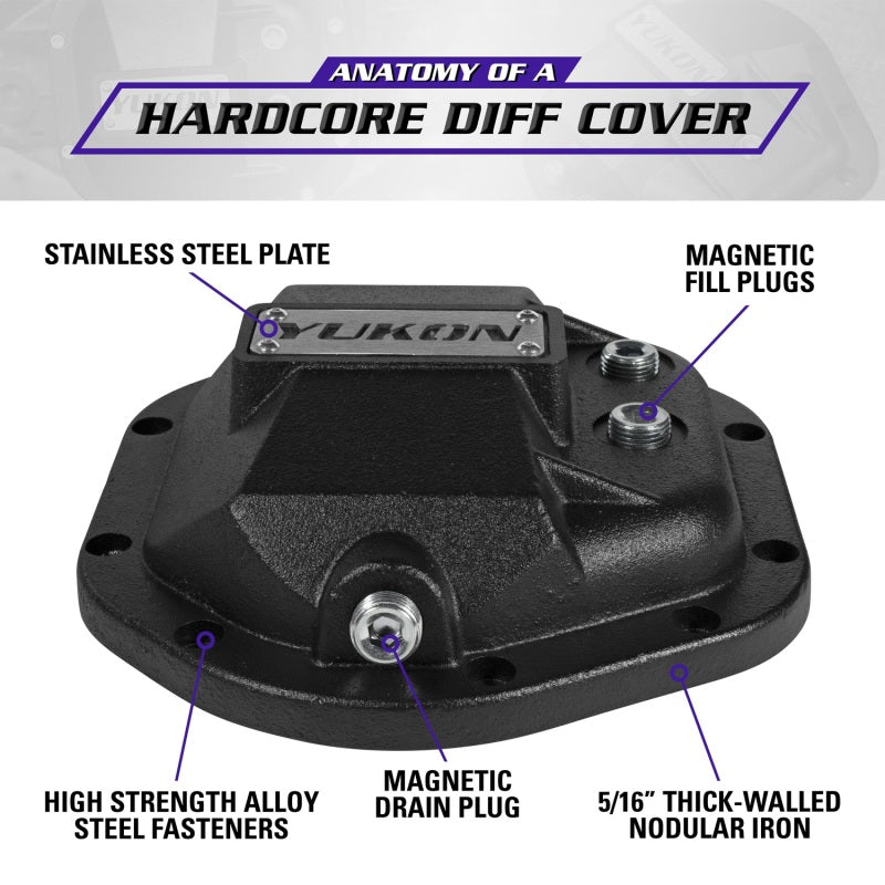 Yukon Gear Hardcore Diff Cover for Dana 44 - Nodular Iron Yukon Cover Diff Covers Yukon Gear & Axle