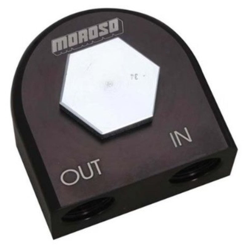 Moroso Universal Remote Oil Filter Adapter - 90 Degree - 22mm-1.5in Thread Fittings Moroso