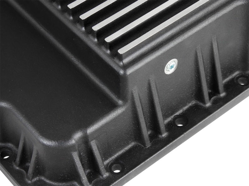 aFe Transmission Pan (Black w/ Machined Fins) GM Trucks 99-16 (4L60-E/4L60E/4L65E/4L70E/4L75E) Diff Covers aFe