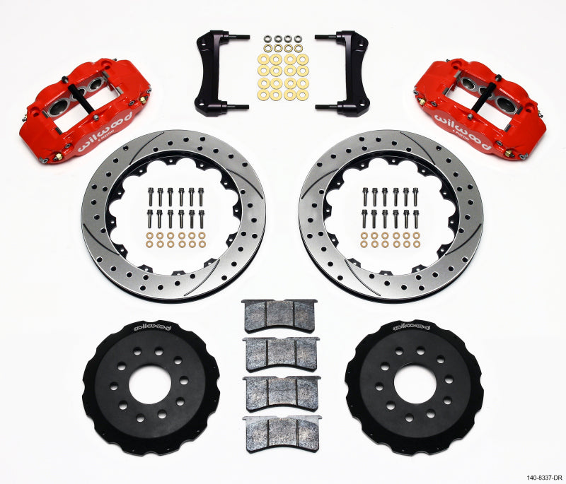 Wilwood Narrow Superlite 6R Front Hat Kit 12.88in Drill Red 88-93 Corvette C4 Big Brake Kits Wilwood