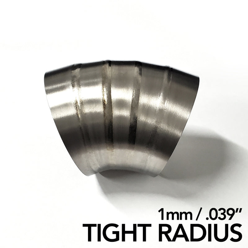 Ticon Industries 3.5in Welded Pie Cuts 1.65D Loose Radius 45 Deg Bend 1mm/.039in- 5pk Titanium Tubing Ticon