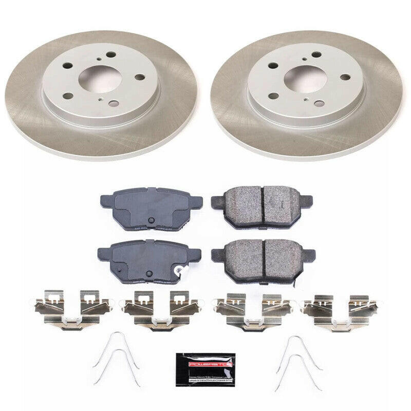 Power Stop 17-18 Toyota Corolla iM Rear Semi-Coated Rotor Kit Brake Kits - Performance Blank PowerStop