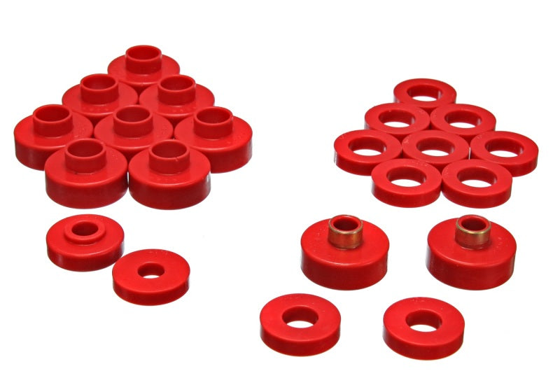 Energy Suspension Cj5-7 Body Mounts - Red Bushing Kits Energy Suspension