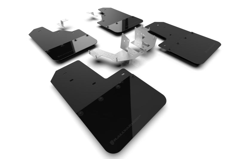 Rally Armor 21-25 Ford Bronco (Plstc Bmpr - NO Rptr/Sprt - NO RR/RB) Blk Mud Flap w/Met. Blk Logo Mud Flaps Rally Armor