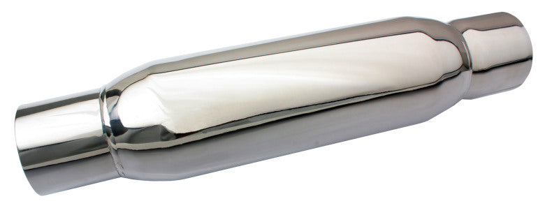 Moroso Spiral Flow Racing Muffler - 2.5in Inlet/Outlet - Reduced Noise Levels - Stainless Steel Muffler Moroso