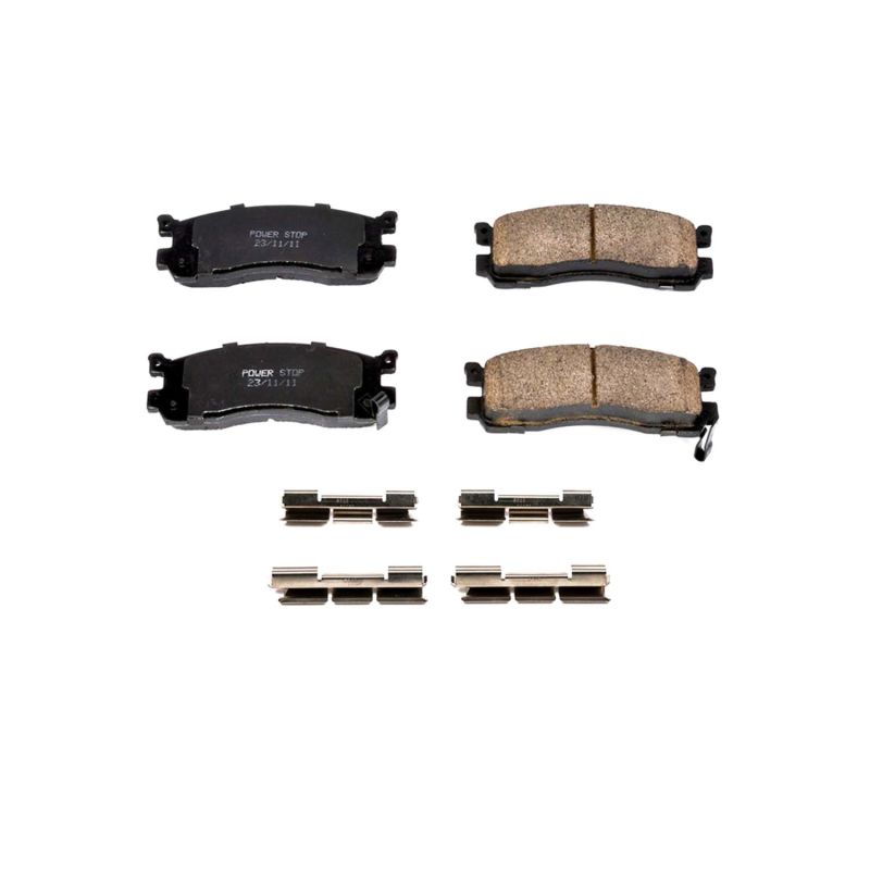 Power Stop 92-95 Mazda 929 Rear Z17 Evo Ceramic Brake Pad w/Hardware Brake Kits - Performance Blank PowerStop