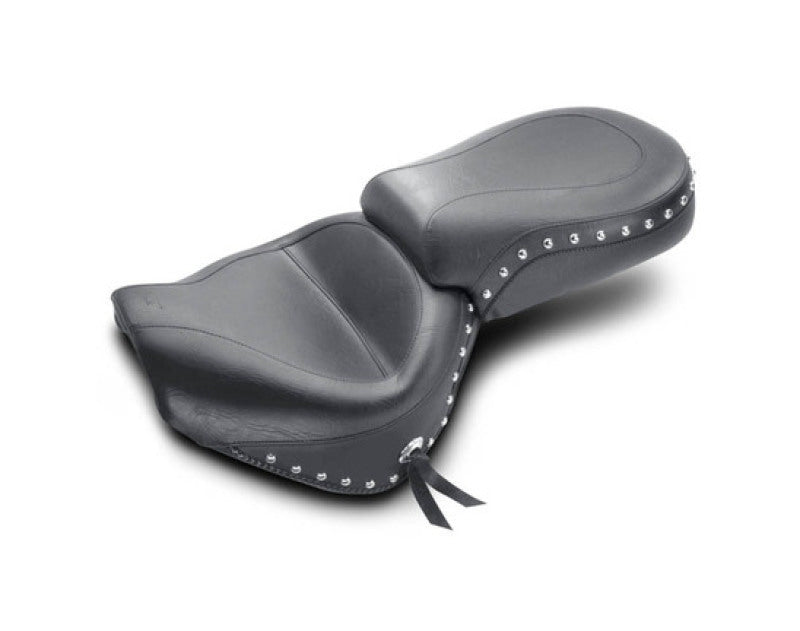 Mustang 99-15 Yamaha Road Star 1600, 1700 Wide Touring 2PC Seat w/Studs - Black Two-Piece Motorcycle Seats Mustang Motorcycle