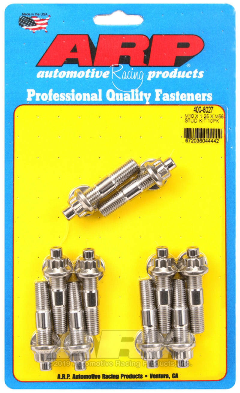 ARP M10 x 1.25 x 55mm Broached Stud Kit (10pcs) Hardware - Singles ARP