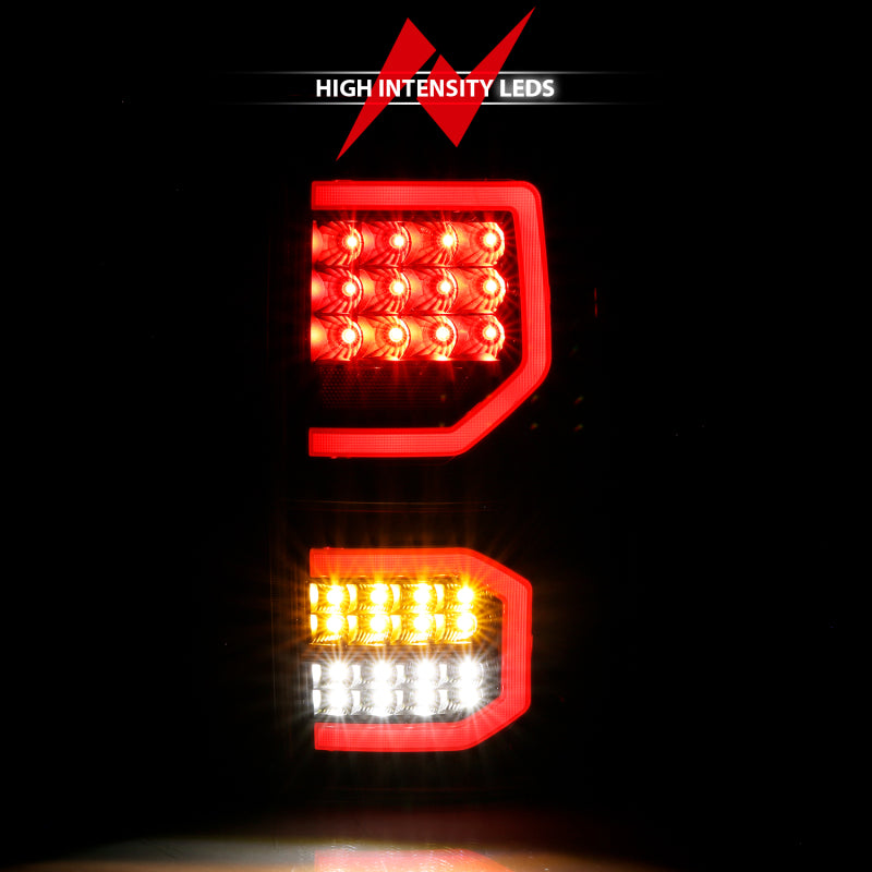 ANZO 2007-2013 Toyota Tundra LED Taillights Plank Style Black w/Clear Lens Tail Lights ANZO