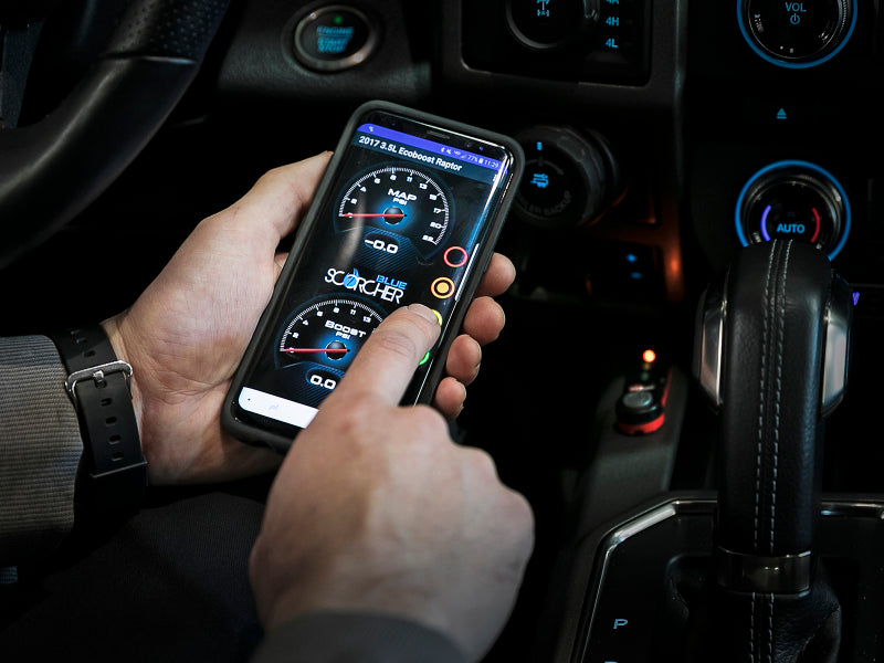 aFe Power 18-21 Jeep Wrangler JL 2.0L (t) Scorcher Blue Bluetooth Power Module In-Line Modules aFe