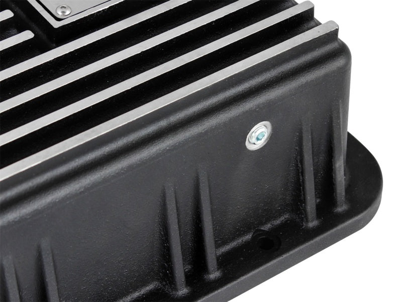 aFe Transmission Pan (Black); Ford Trucks 94-08 AODE Diff Covers aFe