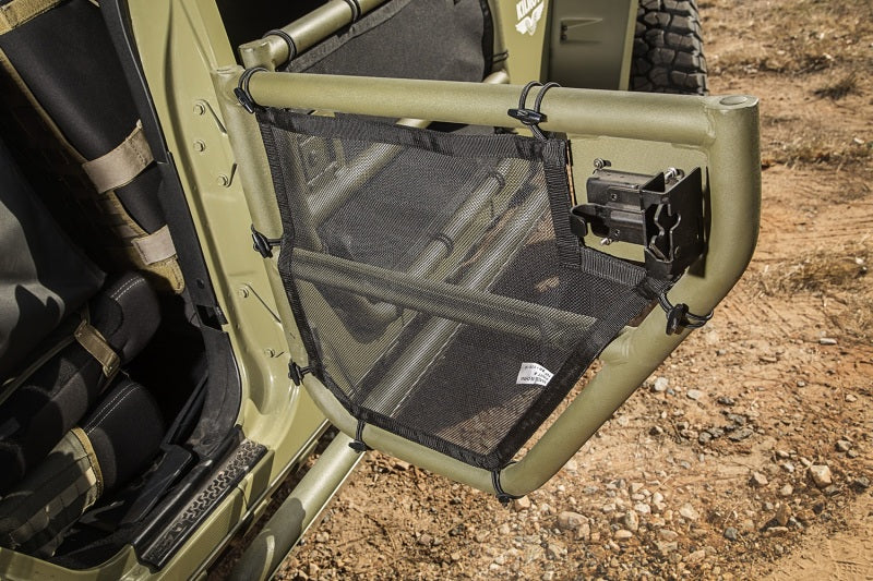 Rugged Ridge Tube Door Covers Rear Pair Black 07-18 Jeep Wrangler JKU Doors Rugged Ridge