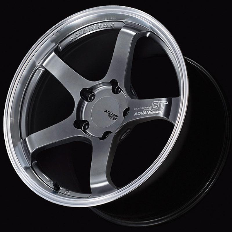 Advan GT 19 x 9.0/ Offset+40/ Center Lock-Machining & Hyper Platinum Black Wheels - Forged Advan