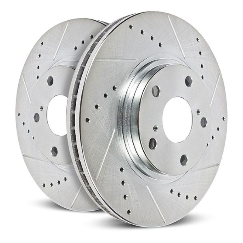 Power Stop Jeep Wrangler BBK Front Drilled & Slotted Rotor - Pair Big Brake Kits PowerStop