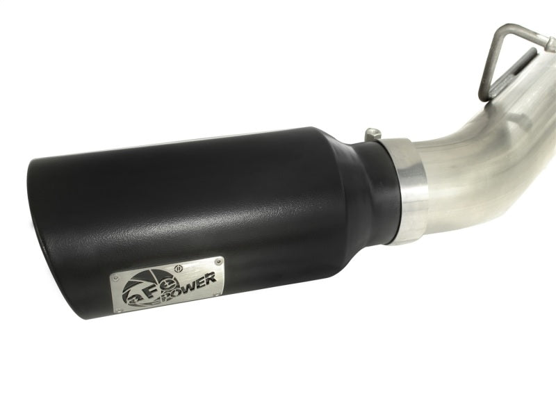 aFe MachForce XP Exhaust 4inch DP-Back All SS 2011-14 GM Diesel Trucks V8-6.6L LML Black Tips Catback aFe
