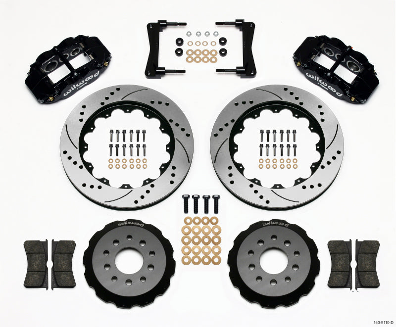 Wilwood Narrow Superlite 6R Front Hat Kit 14.00in Drilled 2005-2014 Mustang Big Brake Kits Wilwood