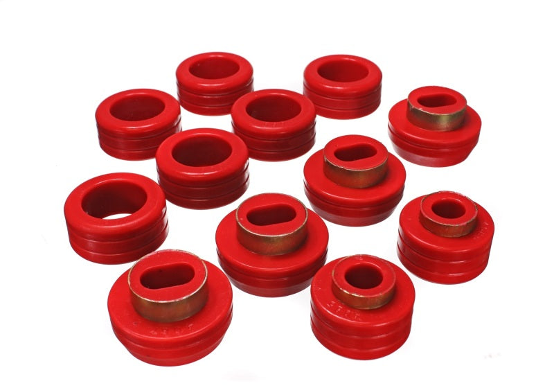Energy Suspension 83-04 GM S-10/S-15 PU 2WD/4WD Red Body (Cab) Mount Set Bushing Kits Energy Suspension
