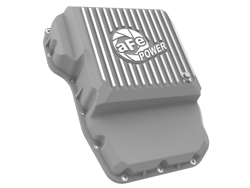 aFe Transmission Pan Raw w/ Machined Fins 13-19 Dodge Diesel Trucks L6-6.7L (td) Diff Covers aFe