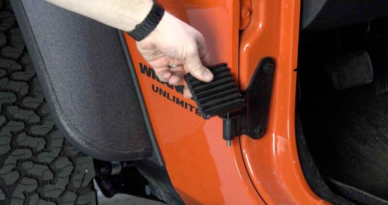 Fishbone Offroad 07-18 Jeep Wrangler JK - Foot Peg Set - Black Steps Fishbone Offroad