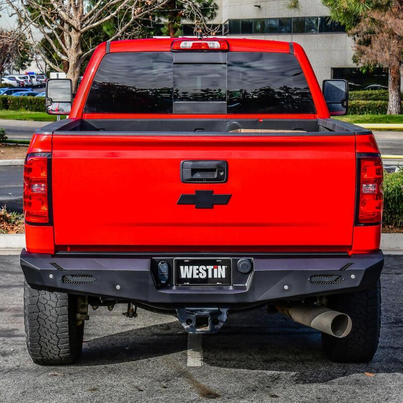 Westin 14-18 Chevy Silverado 1500 Pro-Series Rear Bumper - Textured Black Bumpers - Steel Westin