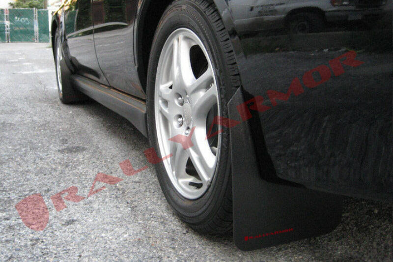 Rally Armor 02-07 Subaru WRX/STI/RS/2.5i (Wagons Req. Mod.) Basic Black Mud Flap w/Black Logo Mud Flaps Rally Armor