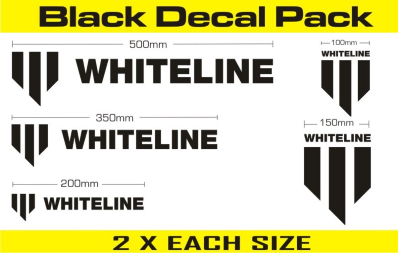 Whiteline Decal Kits 10 Pk Black Stickers/Decals/Banners Whiteline