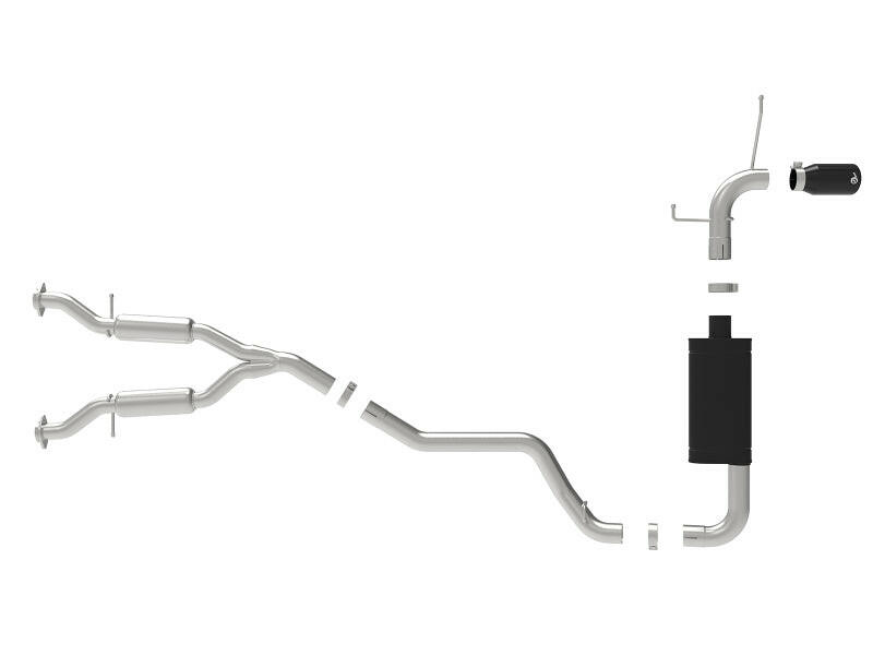 aFe Large Bore HD 3in 304 SS Cat-Back Exhaust w/ Black Tips 14-19 Jeep Grand Cherokee (WK2) V6-3.6L Catback aFe