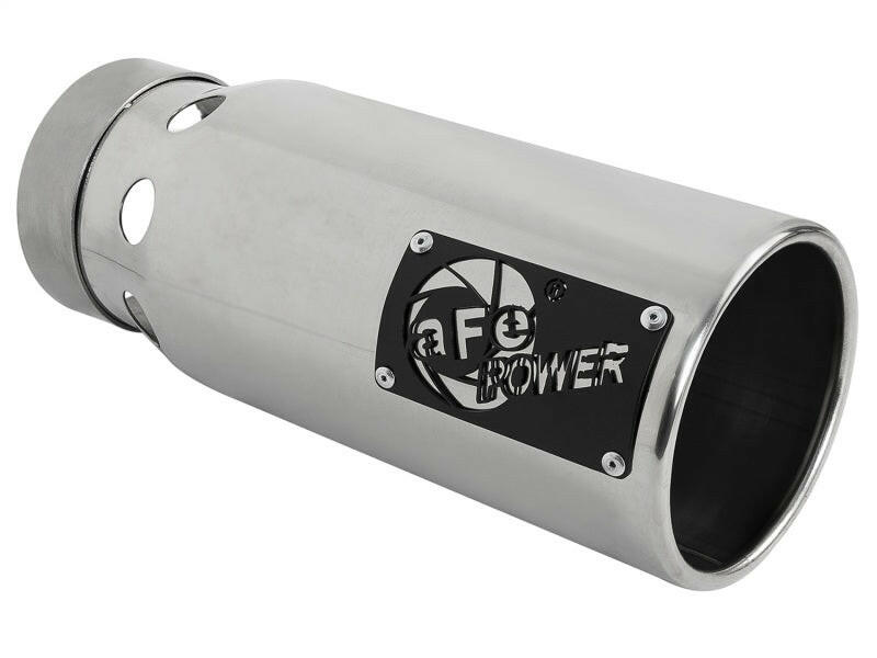 aFe SATURN 4S 4in SS Intercooled Exhaust Tip - Polished 4in In x 5in Out x 12in L Bolt-On Tips aFe