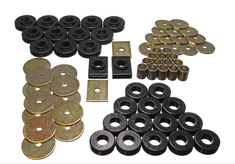 Energy Suspension 55-57 Chevy Full Size (Belair/Caprice/Impala) Black Body Mount Set Bushing Kits Energy Suspension