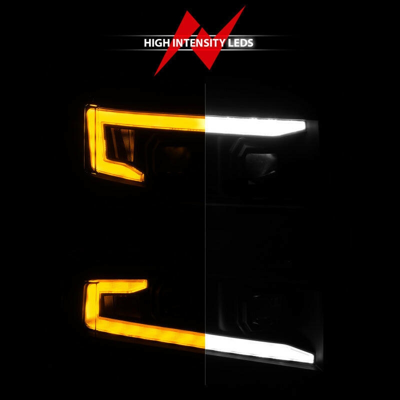 ANZO 19-22 Chevrolet Silverado 1500 LED Proj HL w/Lgt Bar SwBk Seq. Blk w/In. Light - Passenger Side Headlights ANZO