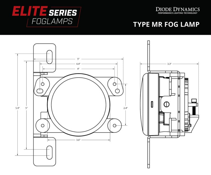 Diode Dynamics Elite Series Type MR Fog Lamps - Yellow (Pair) Fog Lights Diode Dynamics