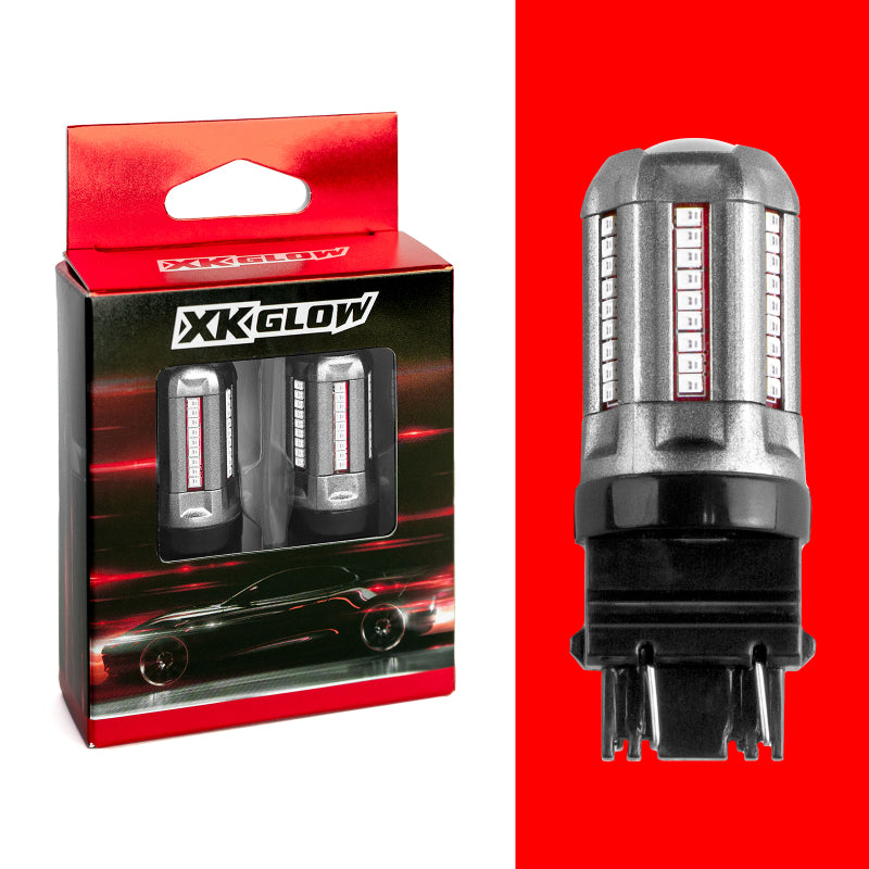 XK Glow 2pc Red 3157 Auto Bulb Bulbs XKGLOW