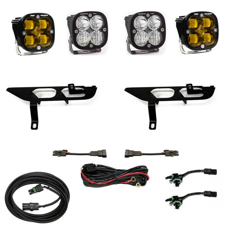 Baja Designs 2021+ Ford F150 Fog Pocket Kit SAE Amber Squadron Pro DC Light Bars & Cubes Baja Designs