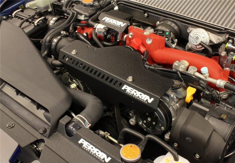 PERRIN 02-14 Subaru WRX / 04-21 STI / 08-11 Impreza Pulley Cover - Black Engine Covers Perrin Performance