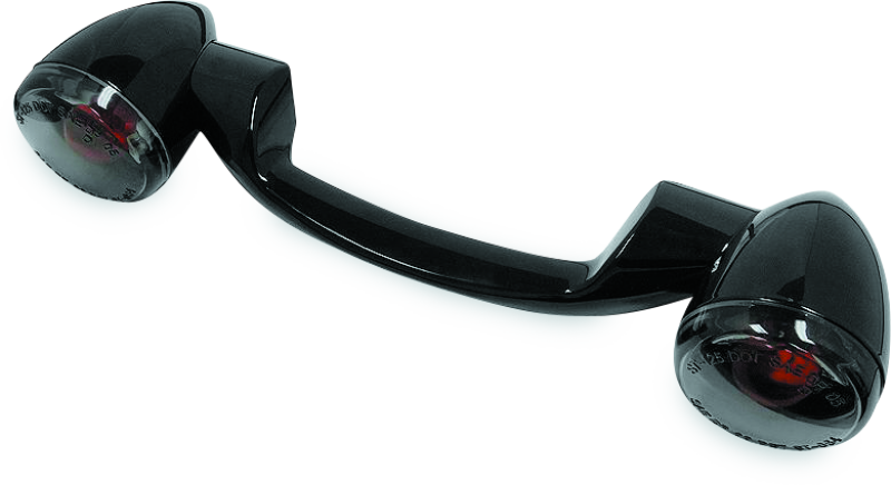 Bikers Choice 91-08 Touring 86-17 FLST Narrow Black Rear Turn Signal Bar Kit W/Smoke Lens Lights Corner Bikers Choice