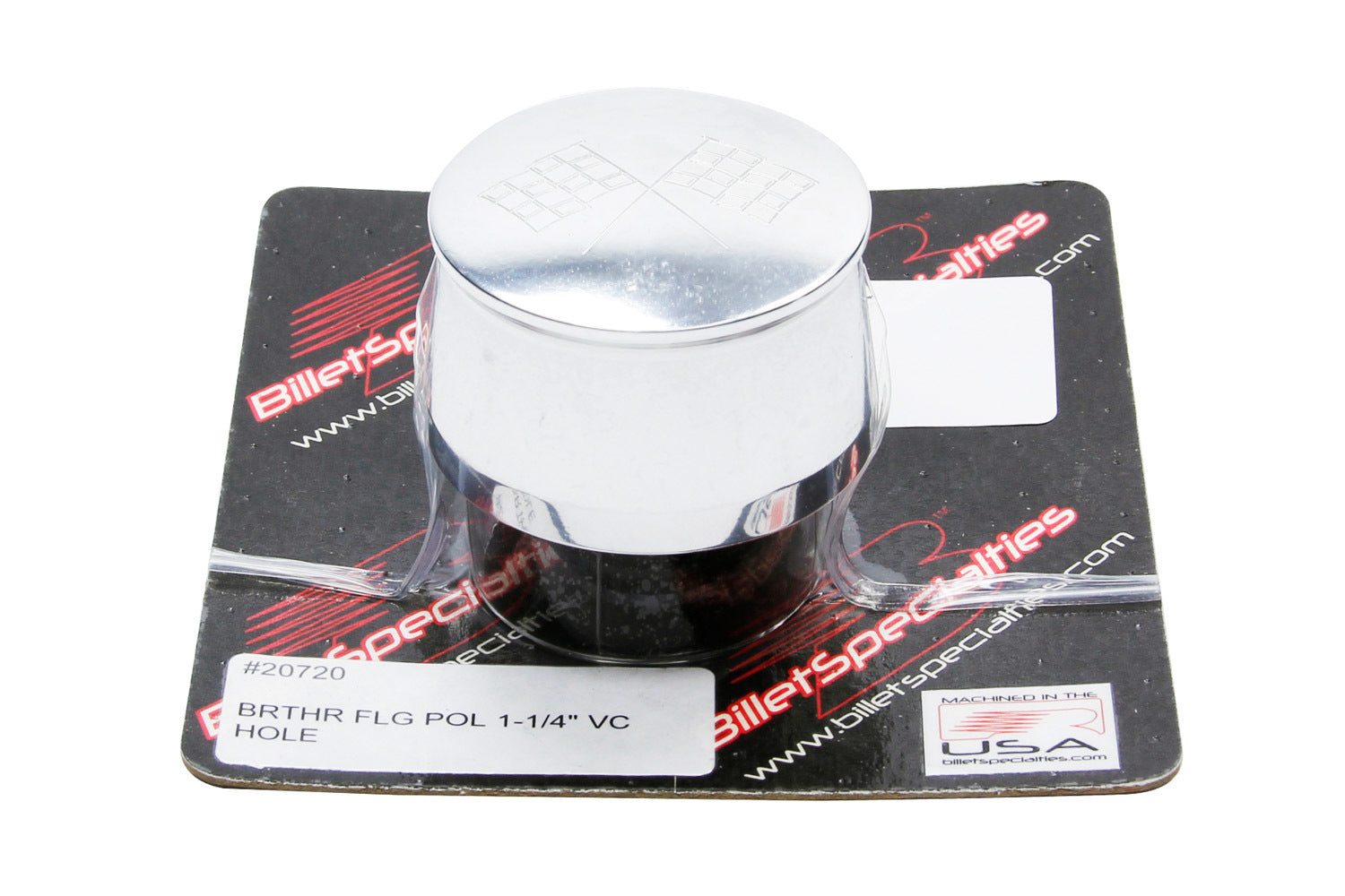 Polished Breather Cross Flags Logo Valve Cover Breathers and Components Billet Specialties