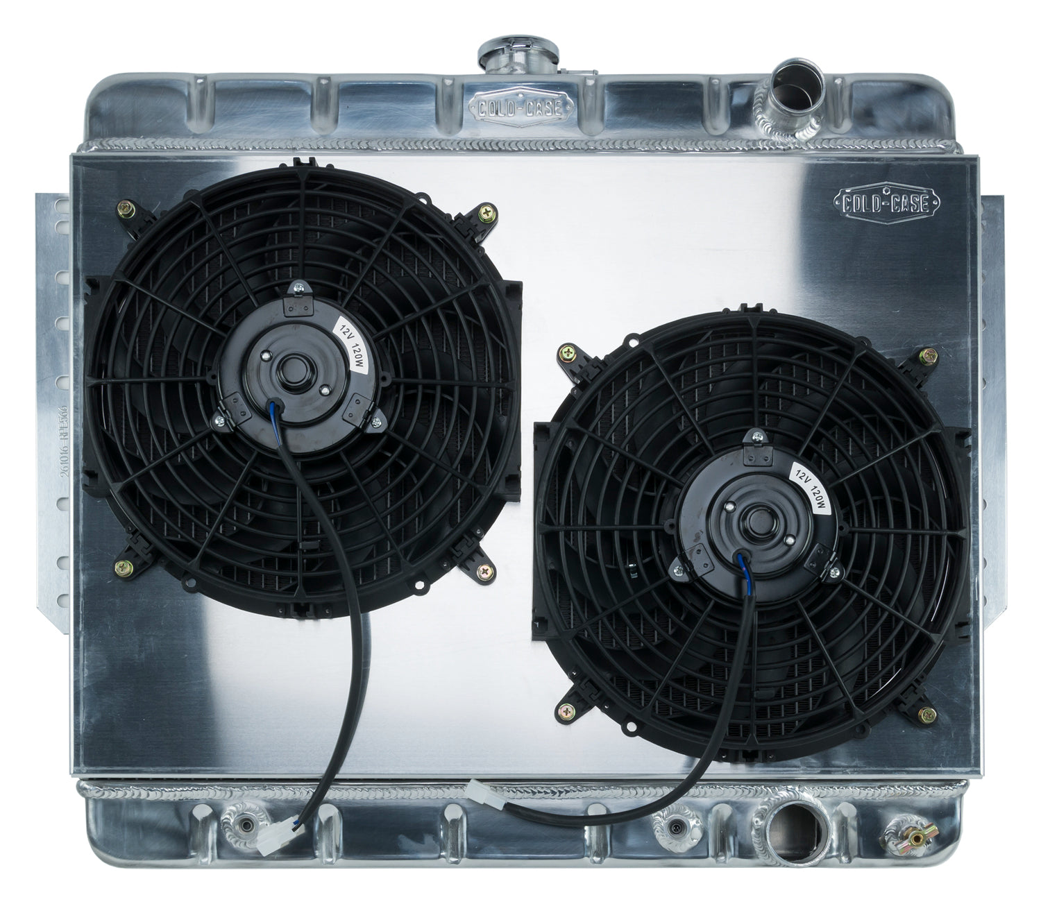 61-65 Impala Aluminum Radiator and Dual 12 Inch Fan Kit Stamped Cold Case Radiators Radiator Kit COLD-CASE Radiators