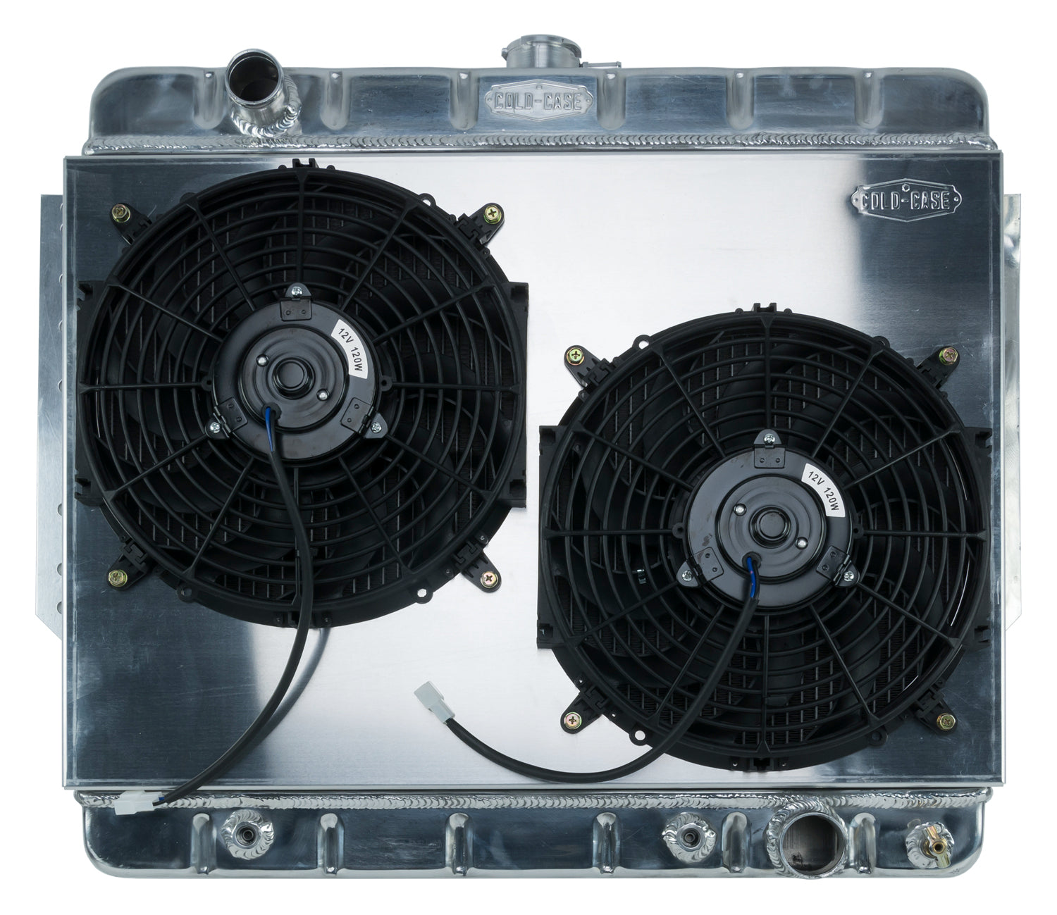 66-68 Impala Aluminum Radiator and Dual 12 Inch Fan Kit Stamped Cold Case Radiators Radiator Kit COLD-CASE Radiators