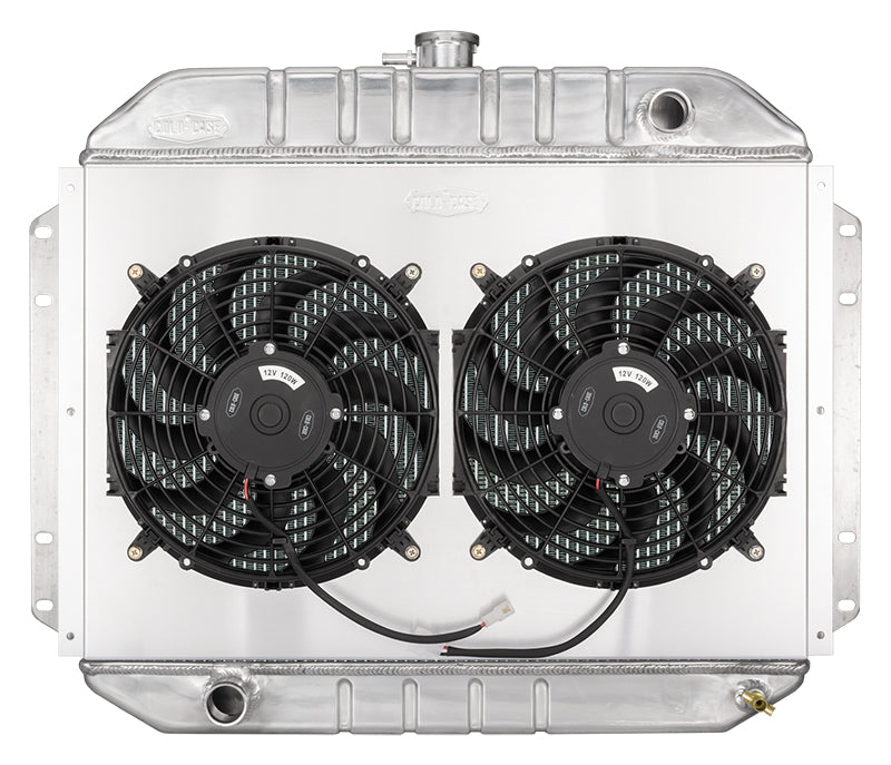 61-64 Ford F-100 Truck Coyote Swap Aluminum Performance Radiator and Dual 12 Inch Fan Kit Cold Case Radiators Radiator Kit COLD-CASE Radiators