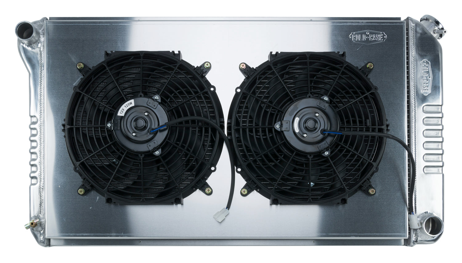 68-77 A-Body Aluminum Radiator Manual Dual 14 Inch Fan Kit Cold Case Radiators Radiator Kit COLD-CASE Radiators