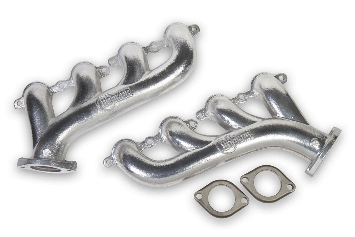 GM LS Cast Iron Exhaust Manifolds Silver Finish Exhaust, Mufflers & Tips Hooker
