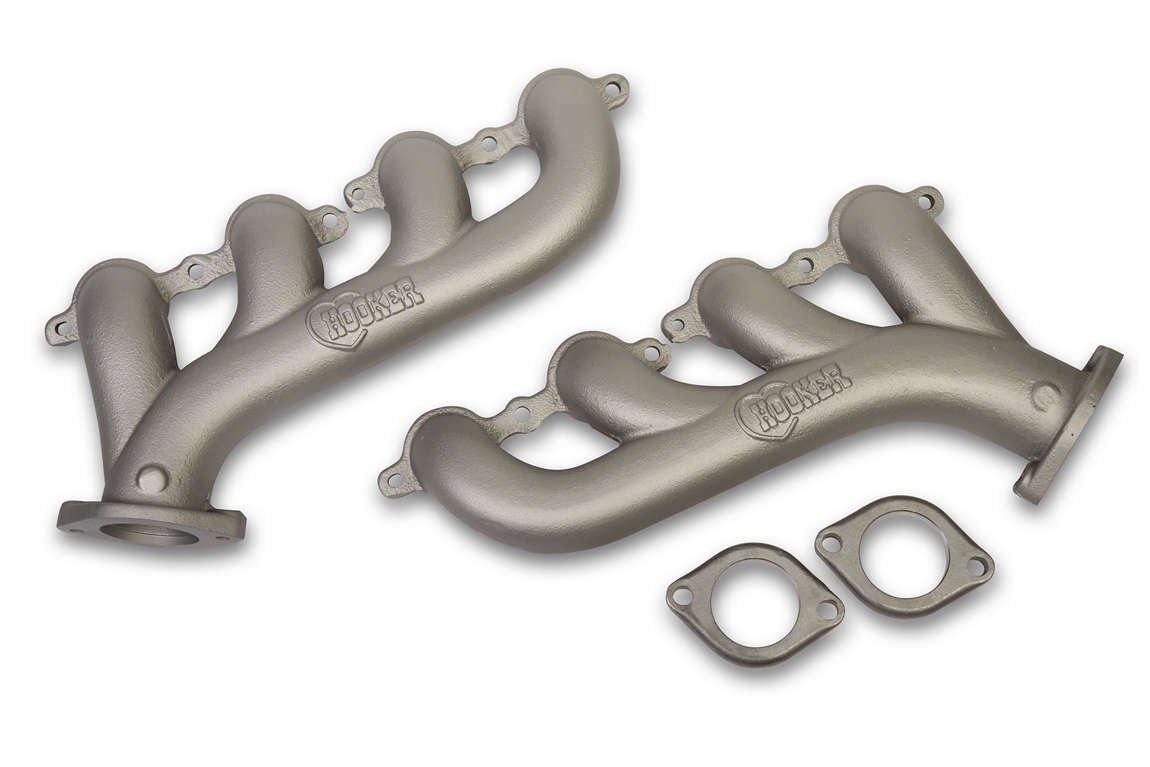 GM LS Cast Iron Exhaust Manifolds Ti- Finish Exhaust, Mufflers & Tips Hooker