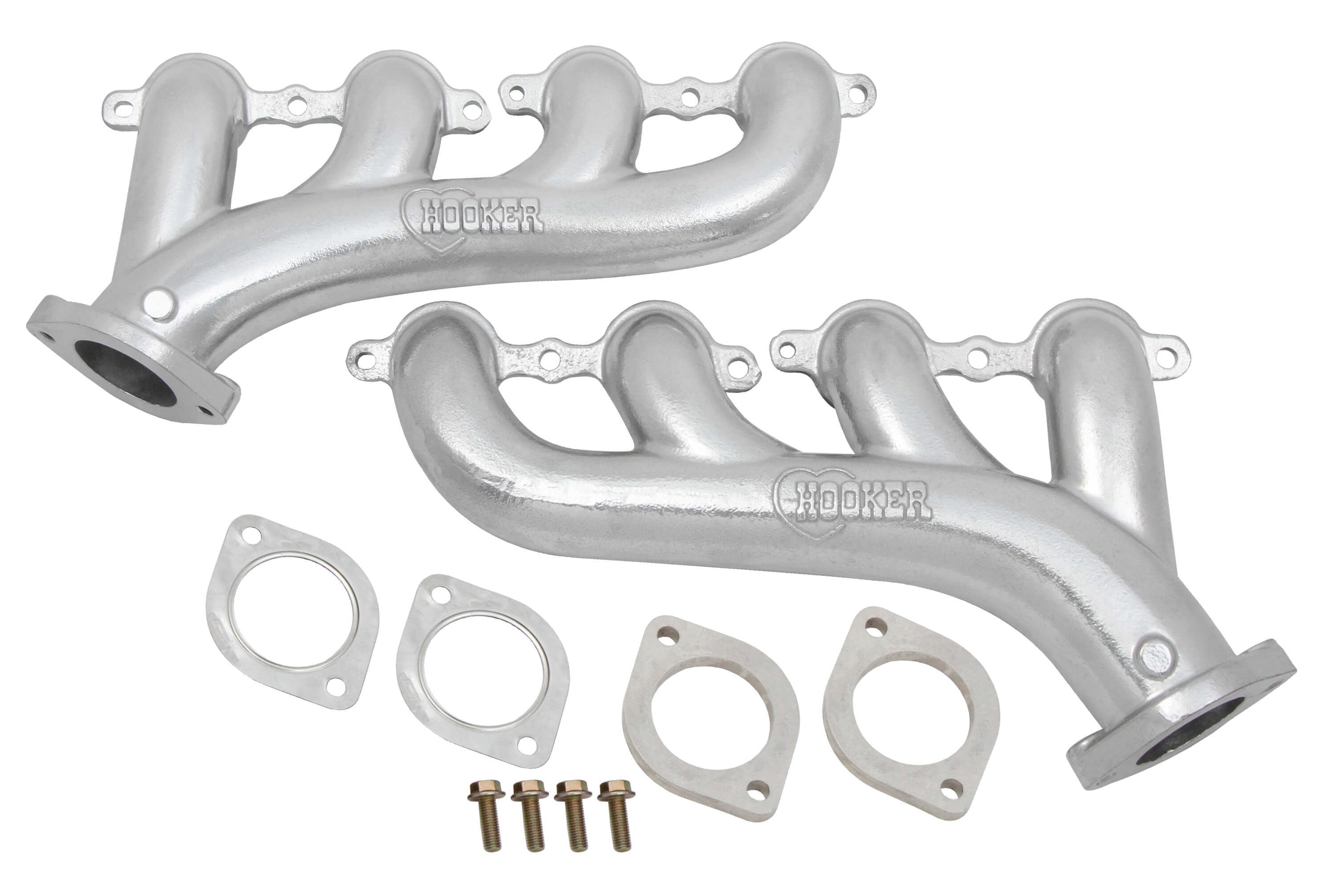 GM LS Cast Iron Exhaust Manifolds w/2.5in Outlet Exhaust, Mufflers & Tips Hooker