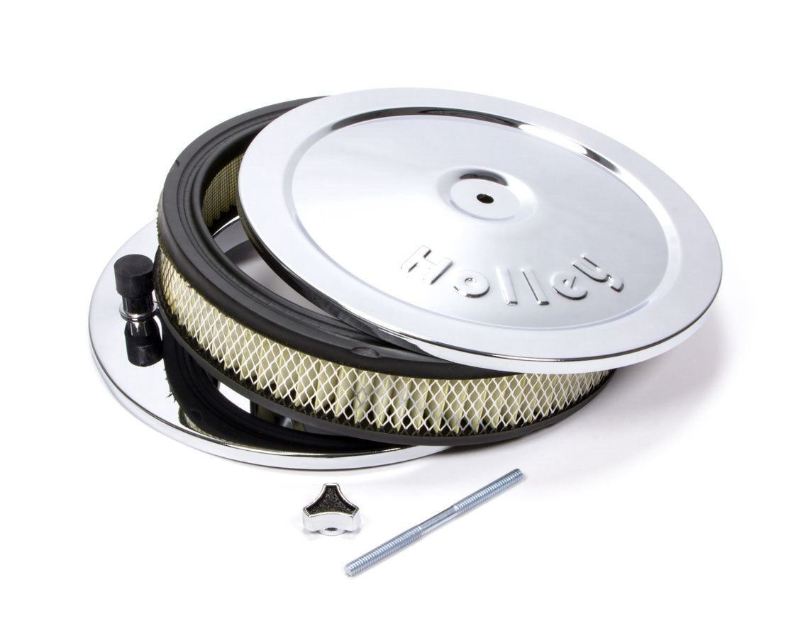 Chrome 10in Air Cleaner Assembly Air Cleaner Assemblies and Air Intake Kits Holley